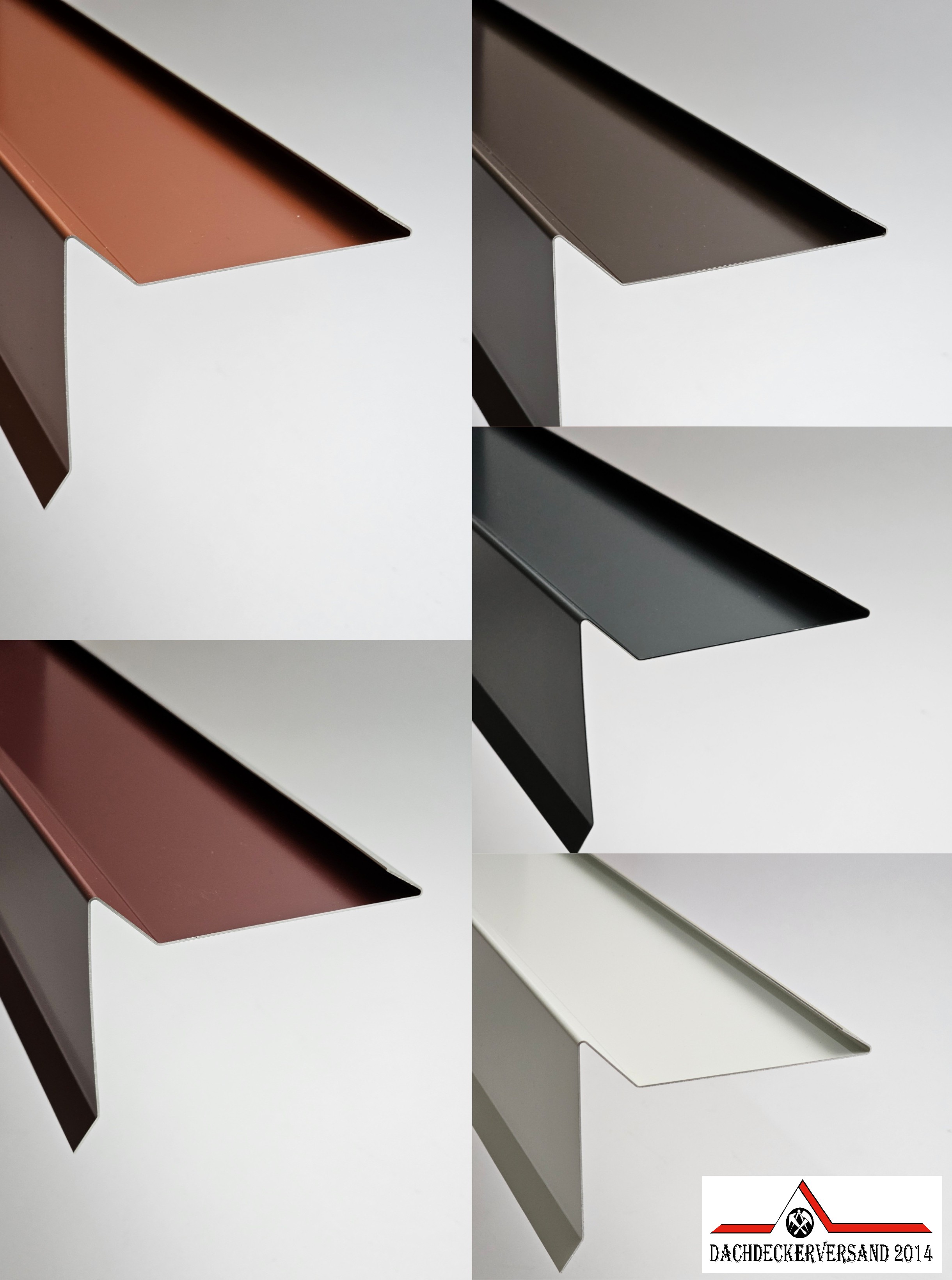 1 m Ortblech Ortgang Ortgangblech Dachblech  Alu Aluminium farbig 0,8 mm stark (Form E)